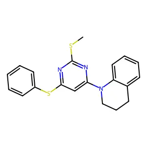 1-(2-methylsulfanyl-6-phenylsulfanylpyrimidin-4-yl)-3,4-dihydro-2H-quinoline structure