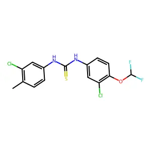 1-[3-chloro-4-(difluoromethoxy)phenyl]-3-(3-chloro-4-methylphenyl)thiourea structure