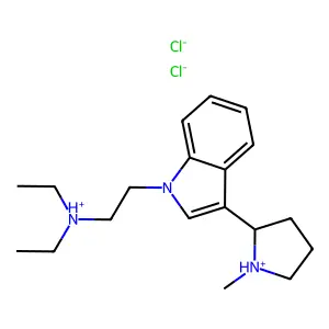 1-(2-Diethylaminoethyl)-3-(1-methyl-2-pyrrolidinyl)indole dihydrochloride structure