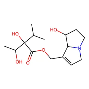 [(7R,8R)-7-hydroxy-5,6,7,8-tetrahydro-3H-pyrrolizin-1-yl]methyl (2R)-2-hydroxy-2-[(1S)-1-hydroxyethyl]-3-methylbutanoate structure