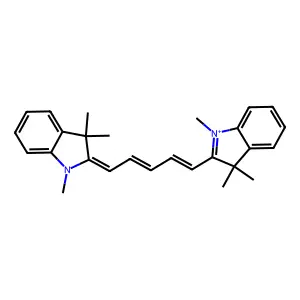 1,3,3-trimethyl-2-[5-(1,3,3-trimethylindol-1-ium-2-yl)penta-2,4-dienylidene]indole structure