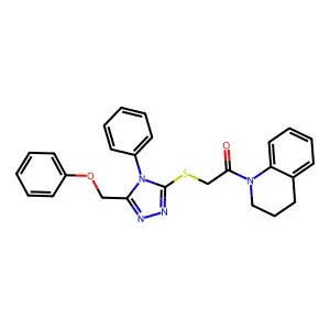 1-(3,4-dihydro-2H-quinolin-1-yl)-2-[[5-(phenoxymethyl)-4-phenyl-1,2,4-triazol-3-yl]sulfanyl]ethanone structure