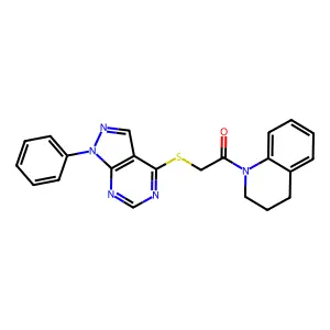1-(3,4-dihydro-2H-quinolin-1-yl)-2-(1-phenylpyrazolo[5,4-d]pyrimidin-4-yl)sulfanylethanone structure