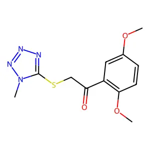 1-(2,5-dimethoxyphenyl)-2-(1-methyltetrazol-5-yl)sulfanylethanone structure