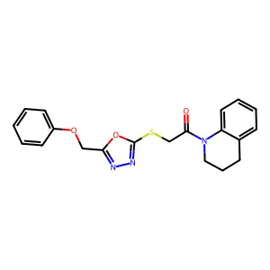 1-(3,4-dihydro-2H-quinolin-1-yl)-2-[[5-(phenoxymethyl)-1,3,4-oxadiazol-2-yl]sulfanyl]ethanone structure