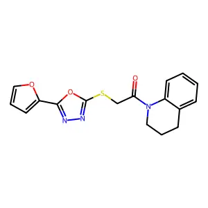 1-(3,4-dihydro-2H-quinolin-1-yl)-2-[[5-(furan-2-yl)-1,3,4-oxadiazol-2-yl]sulfanyl]ethanone structure