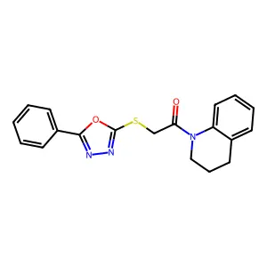 1-(3,4-dihydro-2H-quinolin-1-yl)-2-[(5-phenyl-1,3,4-oxadiazol-2-yl)sulfanyl]ethanone structure