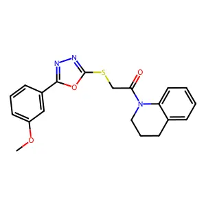 1-(3,4-dihydro-2H-quinolin-1-yl)-2-[[5-(3-methoxyphenyl)-1,3,4-oxadiazol-2-yl]sulfanyl]ethanone structure