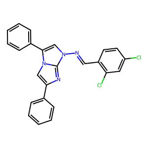 1-(2,4-dichlorophenyl)-N-(3,6-diphenylimidazo[1,2-a]imidazol-1-yl)methanimine structure