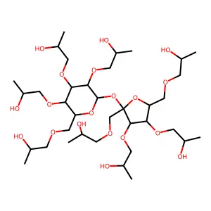 1-[[(2R,3R,4S,5R,6R)-6-[(2S,3S,4R,5R)-3,4-bis(2-hydroxypropoxy)-2,5-bis(2-hydroxypropoxymethyl)oxolan-2-yl]oxy-3,4,5-tris(2-hydroxypropoxy)oxan-2-yl]methoxy]propan-2-ol structure