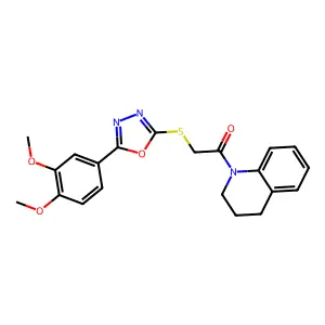 1-(3,4-dihydro-2H-quinolin-1-yl)-2-[[5-(3,4-dimethoxyphenyl)-1,3,4-oxadiazol-2-yl]sulfanyl]ethanone structure
