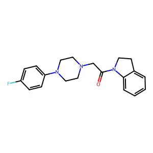 1-(2,3-dihydro-1H-indol-1-yl)-2-[4-(4-fluorophenyl)piperazin-1-yl]ethanone structure