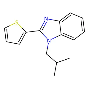 1-(2-methylpropyl)-2-thiophen-2-ylbenzimidazole structure
