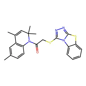 1-(2,2,4,6-tetramethylquinolin-1(2H)-yl)-2-([1,2,4]triazolo[3,4-b][1,3]benzothiazol-3-ylsulfanyl)ethanone structure
