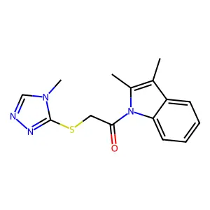 1-(2,3-dimethyl-1H-indol-1-yl)-2-[(4-methyl-4H-1,2,4-triazol-3-yl)sulfanyl]ethanone structure