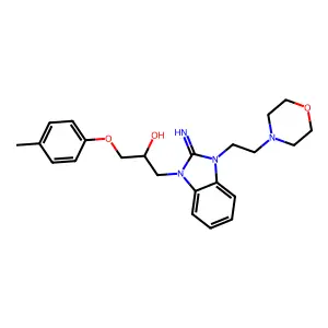 1-{2-imino-3-[2-(morpholin-4-yl)ethyl]-2,3-dihydro-1H-benzimidazol-1-yl}-3-(4-methylphenoxy)propan-2-ol structure