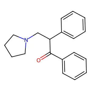 1,2-diphenyl-3-pyrrolidin-1-ylpropan-1-one structure