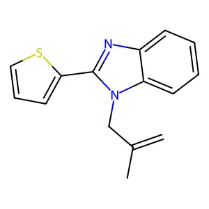 1-(2-methylprop-2-enyl)-2-thiophen-2-ylbenzimidazole structure