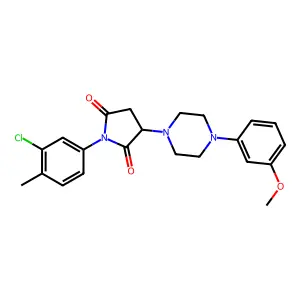 1-(3-chloro-4-methylphenyl)-3-[4-(3-methoxyphenyl)-1-piperazinyl]-2,5-pyrrolidinedione structure