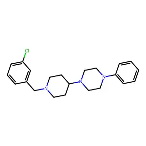 1-[1-[(3-chlorophenyl)methyl]piperidin-4-yl]-4-phenylpiperazine structure