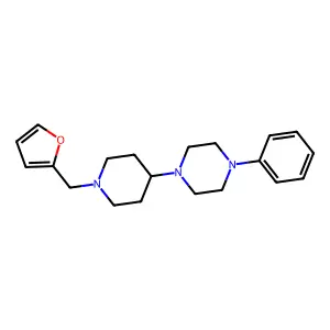 1-[1-(furan-2-ylmethyl)piperidin-4-yl]-4-phenylpiperazine structure
