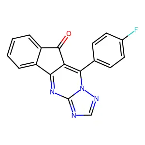 10-(4-fluorophenyl)-9H-indeno[1,2-d][1,2,4]triazolo[1,5-a]pyrimidin-9-one structure