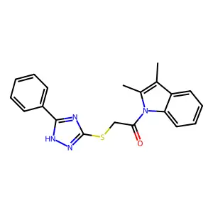 1-(2,3-dimethyl-1H-indol-1-yl)-2-[(5-phenyl-4H-1,2,4-triazol-3-yl)sulfanyl]ethanone structure