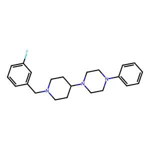 1-[1-[(3-fluorophenyl)methyl]piperidin-4-yl]-4-phenylpiperazine structure