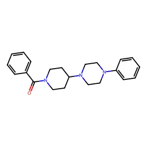 1-(1-benzoyl-4-piperidinyl)-4-phenylpiperazine structure