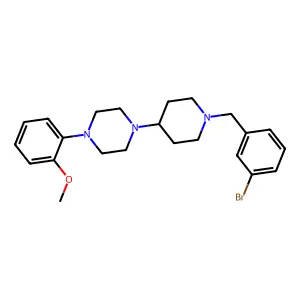 1-[1-[(3-bromophenyl)methyl]piperidin-4-yl]-4-(2-methoxyphenyl)piperazine structure