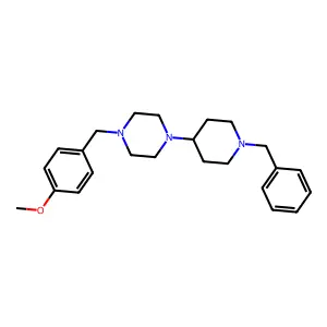 1-(1-benzylpiperidin-4-yl)-4-[(4-methoxyphenyl)methyl]piperazine structure