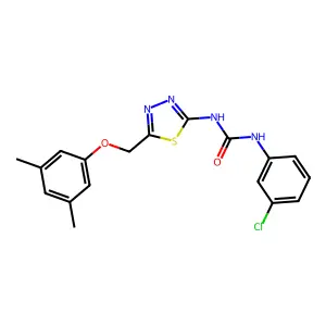 1-(3-chlorophenyl)-3-[5-[(3,5-dimethylphenoxy)methyl]-1,3,4-thiadiazol-2-yl]urea structure