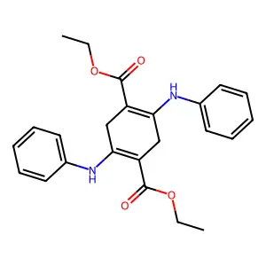 Diethyl 2,5-dianilino-3,6-dihydroterephthalate structure