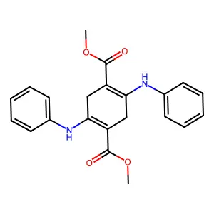 Dimethyl 2,5-dianilinocyclohexa-1,4-diene-1,4-dicarboxylate structure