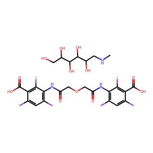 3-[[2-[2-(3-carboxy-2,4,6-triiodoanilino)-2-oxoethoxy]acetyl]amino]-2,4,6-triiodobenzoic acid6-(methylamino)hexane-1,2,3,4,5-pentol structure