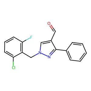 1-(2-chloro-6-fluorobenzyl)-3-phenyl-1H-pyrazole-4-carbaldehyde structure