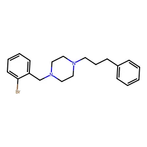 1-[(2-bromophenyl)methyl]-4-(3-phenylpropyl)piperazine structure