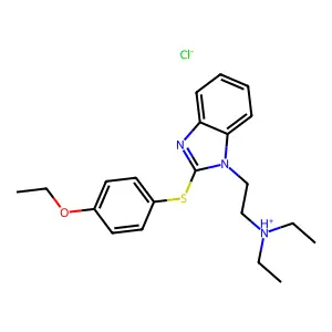 Benzimidazole, 1-(2-(diethylamino)ethyl)-2-((p-ethoxyphenyl)thio)-, hydrochloride structure