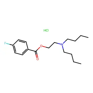 Dibutylaminoethyl p-fluorobenzoate hydrochloride structure
