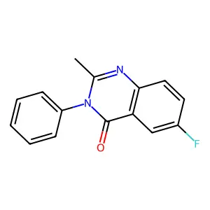 6-fluoro-2-methyl-3-phenylquinazolin-4-one structure