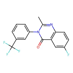 4(3H)-Quinazolinone, 6-fluoro-2-methyl-3-(3-(trifluoromethyl)phenyl)- structure