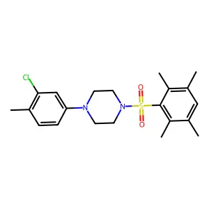 1-(3-chloro-4-methylphenyl)-4-(2,3,5,6-tetramethylbenzenesulfonyl)piperazine structure