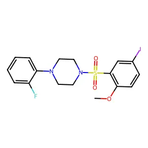 1-(2-fluorophenyl)-4-(5-iodo-2-methoxybenzenesulfonyl)piperazine structure