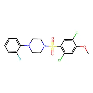 1-(2,5-dichloro-4-methoxybenzenesulfonyl)-4-(2-fluorophenyl)piperazine structure