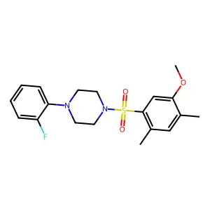 1-(2-fluorophenyl)-4-(5-methoxy-2,4-dimethylbenzenesulfonyl)piperazine structure