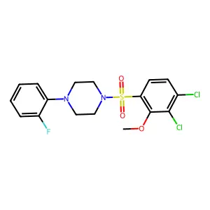 1-(3,4-dichloro-2-methoxybenzenesulfonyl)-4-(2-fluorophenyl)piperazine structure