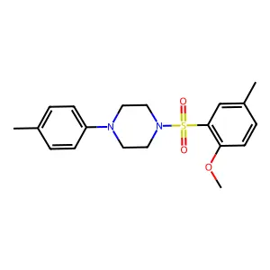 1-[(2-methoxy-5-methylphenyl)sulfonyl]-4-(4-methylphenyl)piperazine structure