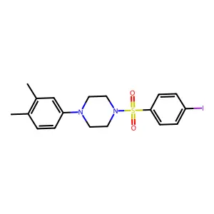 1-(3,4-dimethylphenyl)-4-(4-iodobenzenesulfonyl)piperazine structure