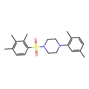 1-(2,5-dimethylphenyl)-4-(2,3,4-trimethylbenzenesulfonyl)piperazine structure