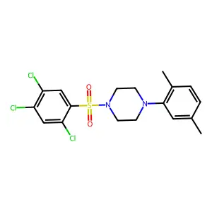 1-(2,5-dimethylphenyl)-4-(2,4,5-trichlorobenzenesulfonyl)piperazine structure
